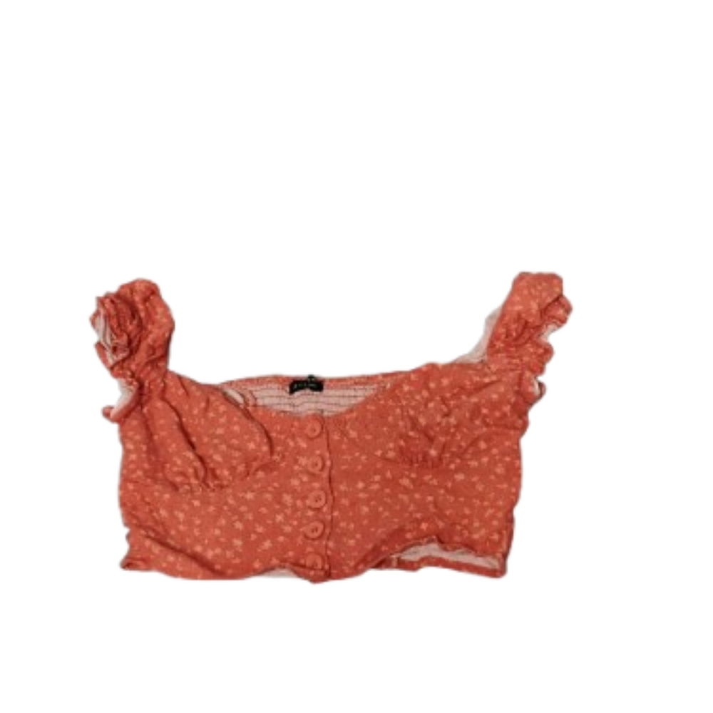 Cotton:On Floral Button Bustier Crop Top Sz S